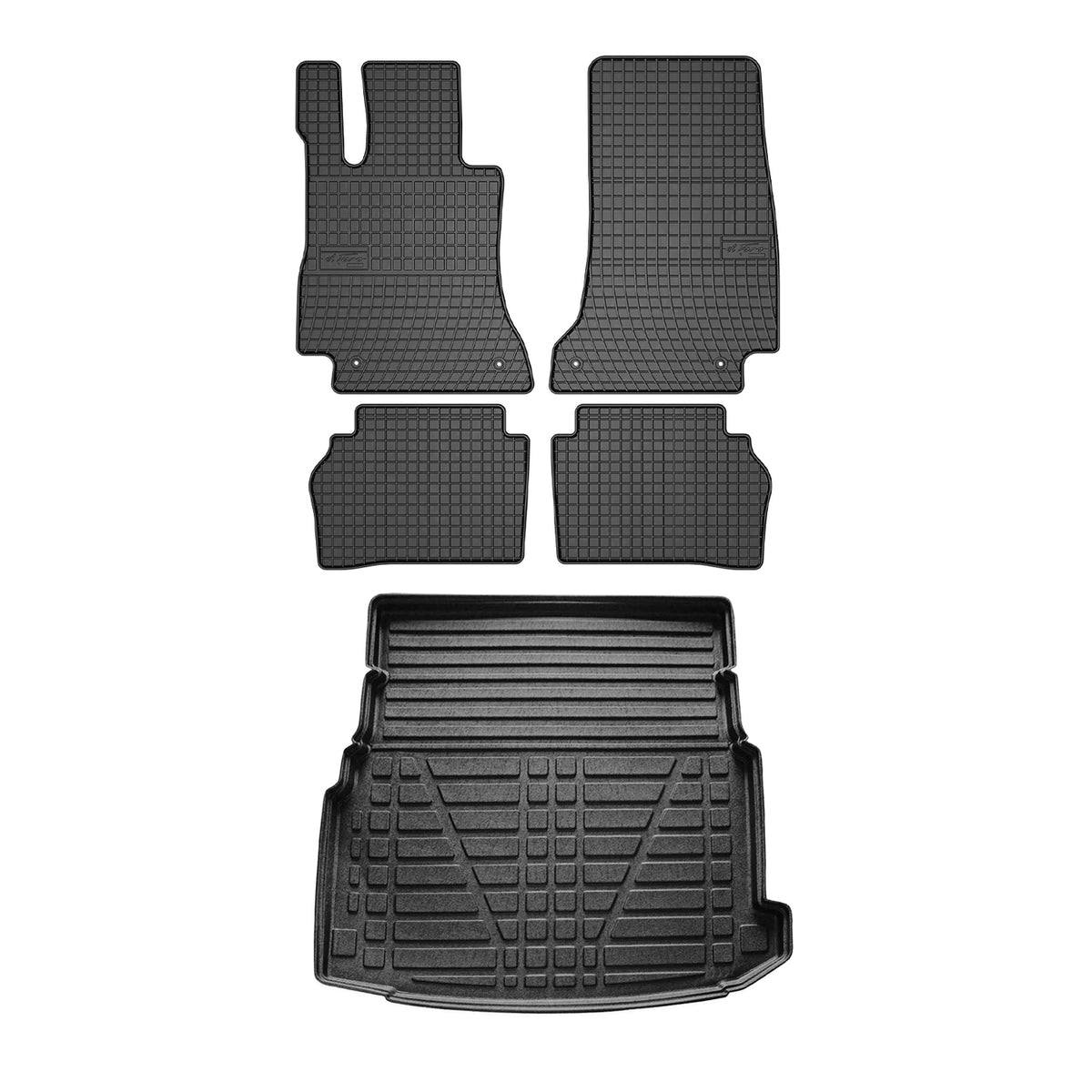 Fußmatten Kofferraumwanne Set für Mercedes E-Klasse W213 Stufenheck 2017-2023
