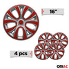Pack of 4 wheel covers, wheel covers, wheel covers, 16 inch steel rims, grey-red