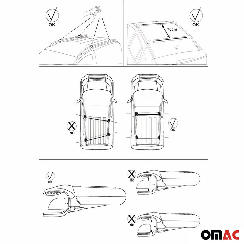 Dachreling + Dachträger für VW T5 T6 Transporter Multivan Kurzer Alu Grau 4x