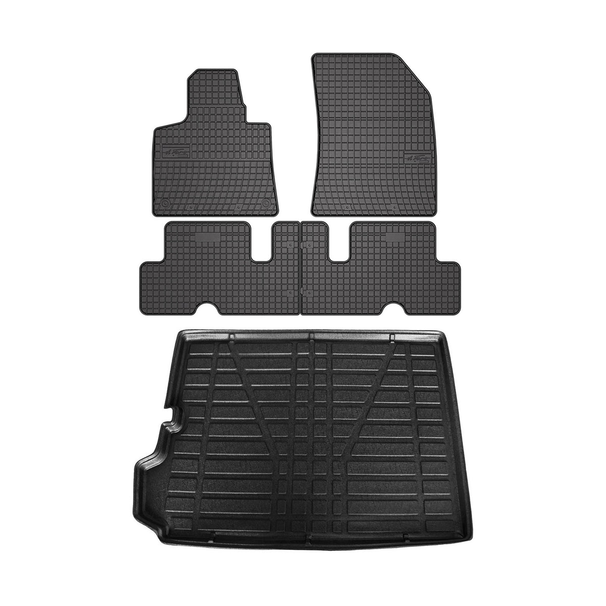 Fußmatten & Kofferraumwanne Set für Citroen C4 Grand Picasso 2013-2024 Gummi 5x