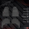 OMAC Gummi Fußmatten für Isuzu D-Max 2011-2019 Premium TPE Automatten Schwarz 4x