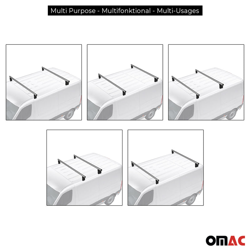 Menabo Dachträger Querträger für VW Caddy 2003-2011 Grundträger Aluminium Silber