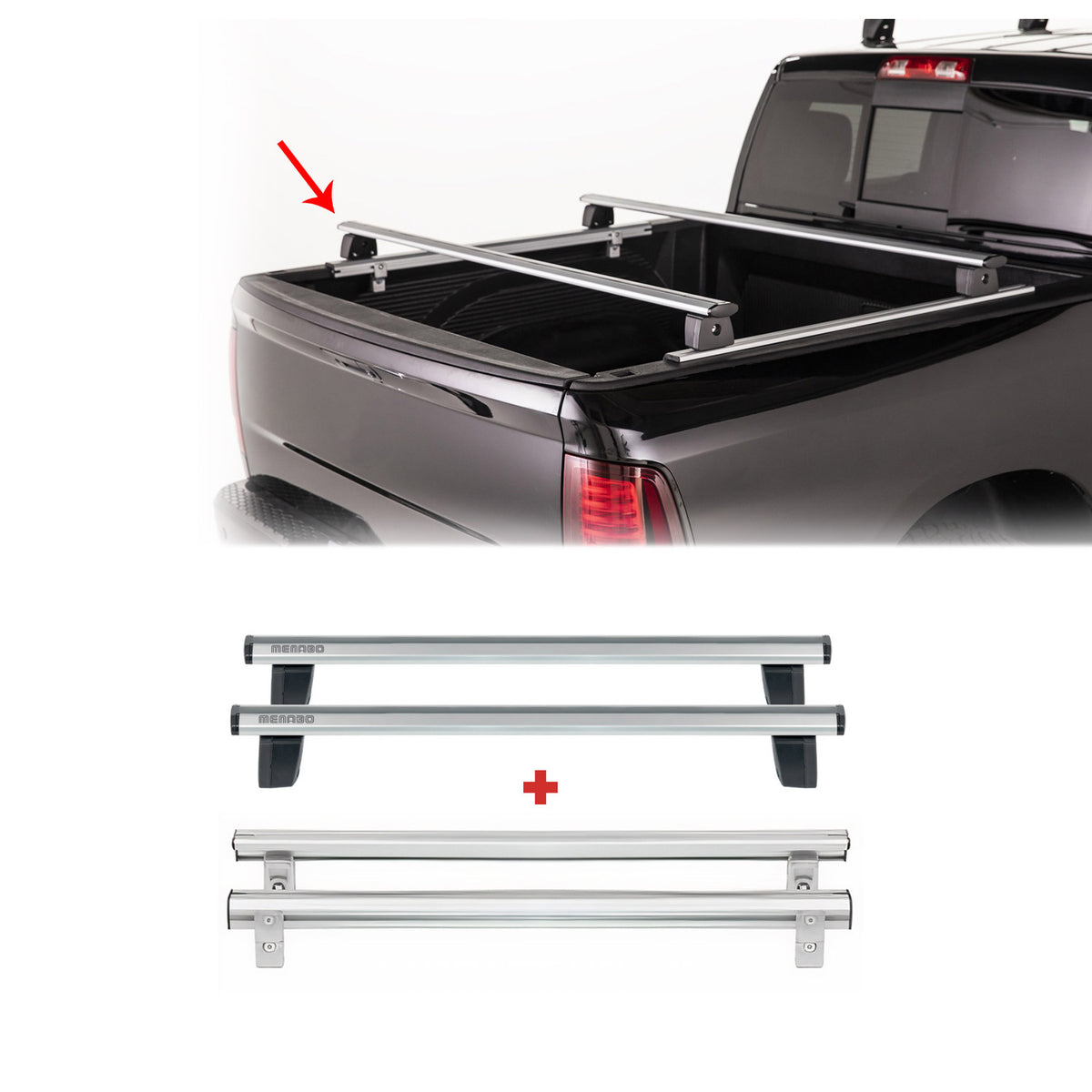 Menabo Dachträger für Toyota Hilux Laderaumrollo-Querträger Ladeflächenträger