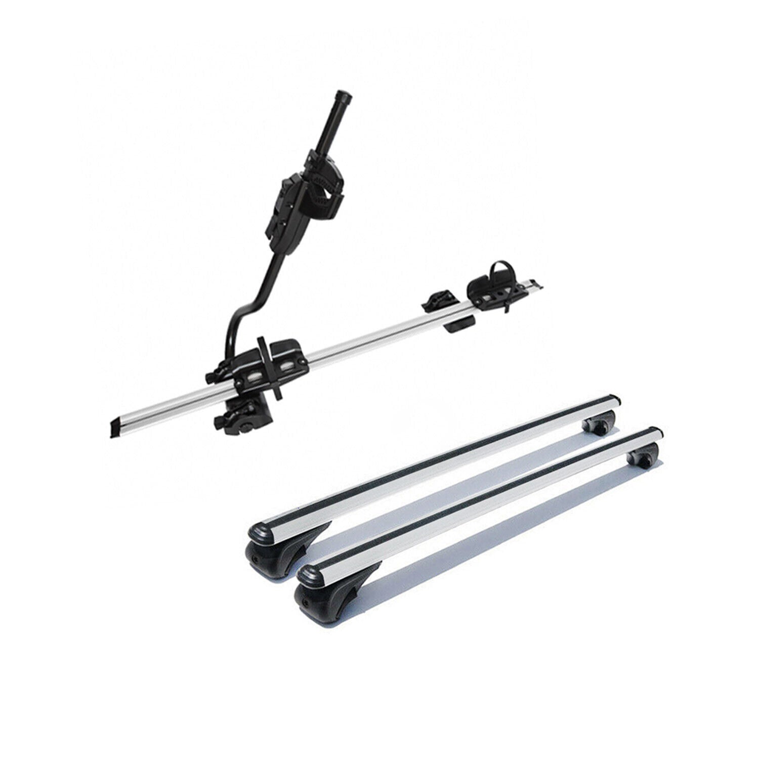 Dachträger + Fahrradträger Satz für Dacia Dokker 2012-2024 Aluminium Silber 3tlg