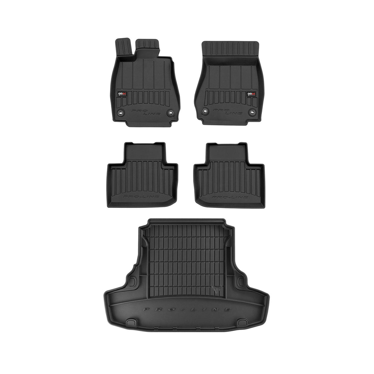 OMAC Fußmatten & Kofferraumwanne Set für Lexus IS 2013-2020 Gummi Schwarz 5x