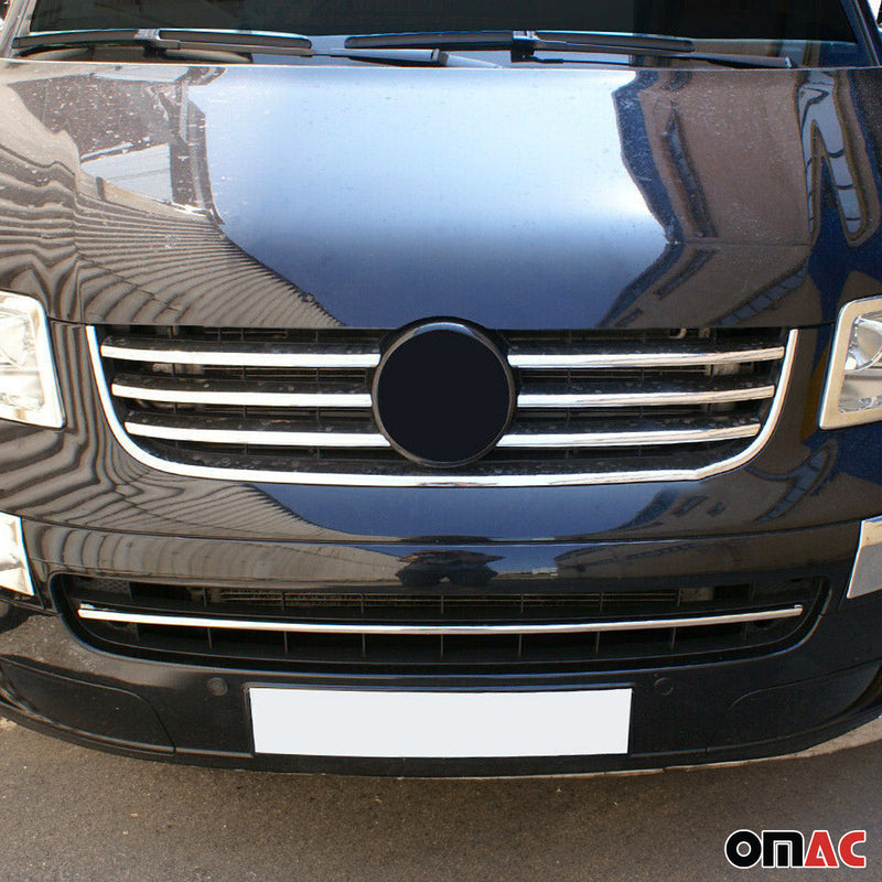 Kühlergrill Leisten Grillleisten für VW Caravelle T5 Multivan 2003-2010 Chrom 6x