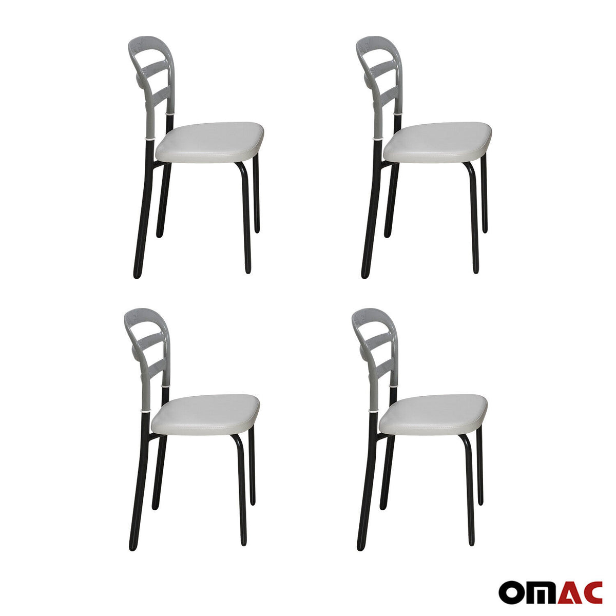Dining room chairs kitchen chair gray 4x chairs faux leather