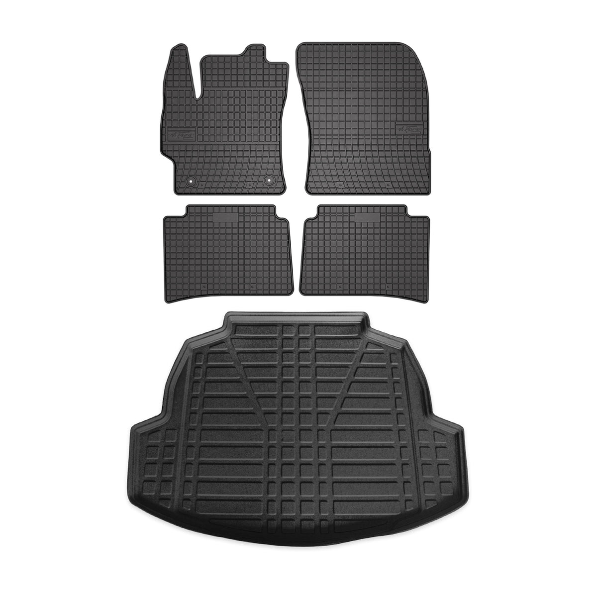Fußmatten & Kofferraumwanne Set für Toyota Corolla Stufenheck 2019-2024 Gummi 5x