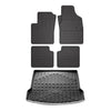 Floor mats & trunk liner set for Fiat 500 2012-2024 rubber TPE black 5x