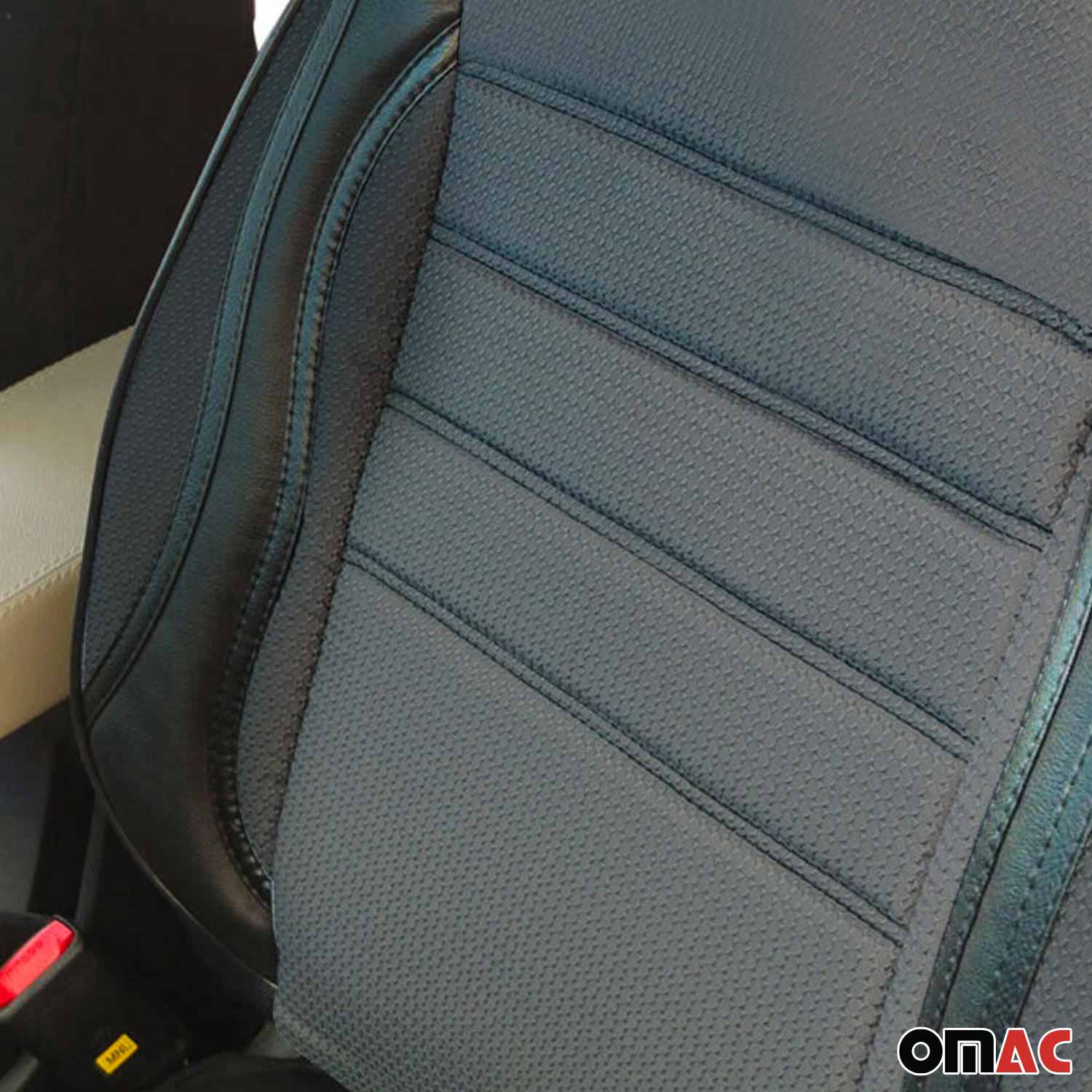 Schonbezüge Sitzschoner Sitzbezüge für Honda Jazz Grau Schwarz 2 Sitz Vorne Satz