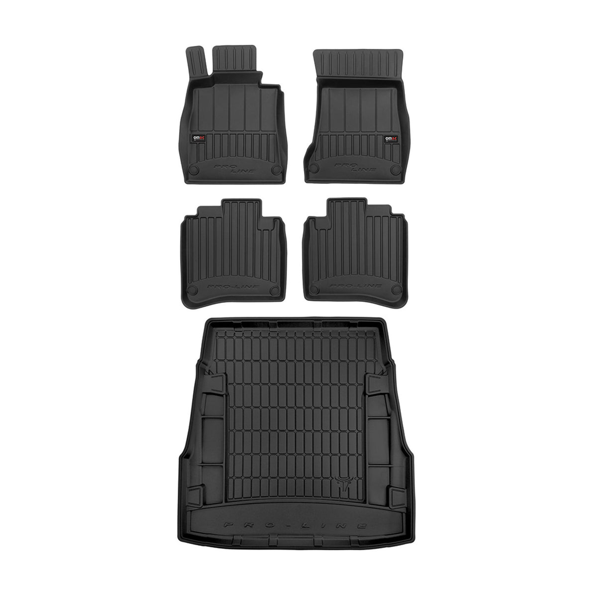 OMAC Fußmatten & Kofferraumwanne Set für Mercedes S Klasse W222 2013-2020 Gummi