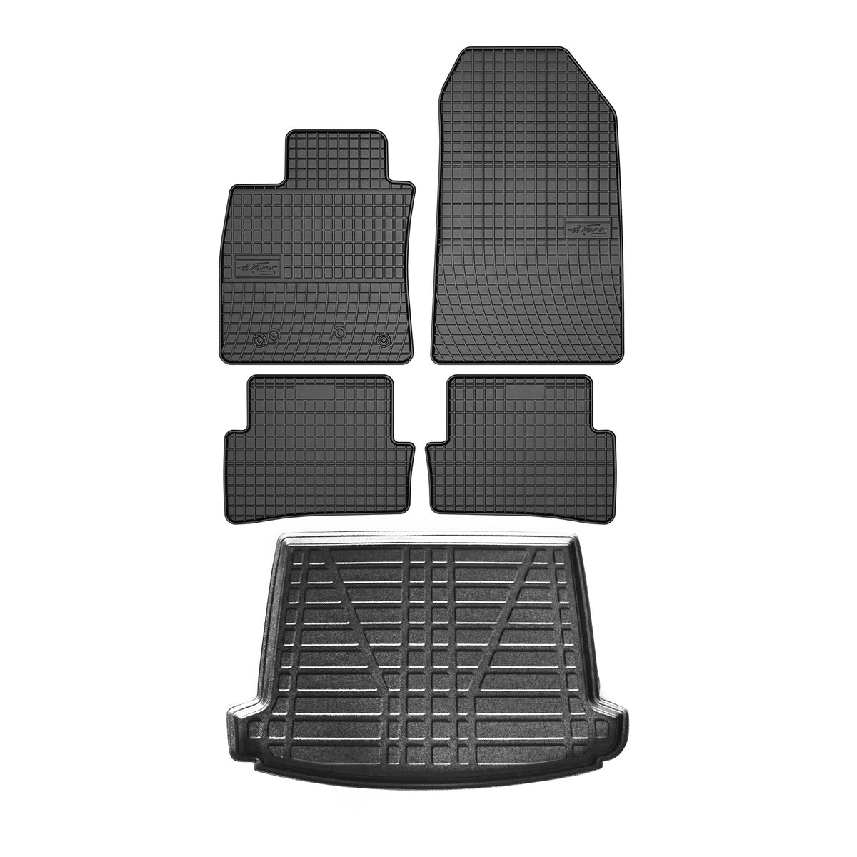 Fußmatten & Kofferraumwanne Set für Renault Clio 2012-2019 Untere Gummi 5x