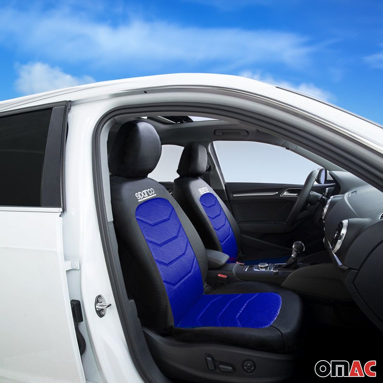 SPARCO Sitzbezüge Schonbezüge Autositzbezüge Universell Blau Vorne Hinten