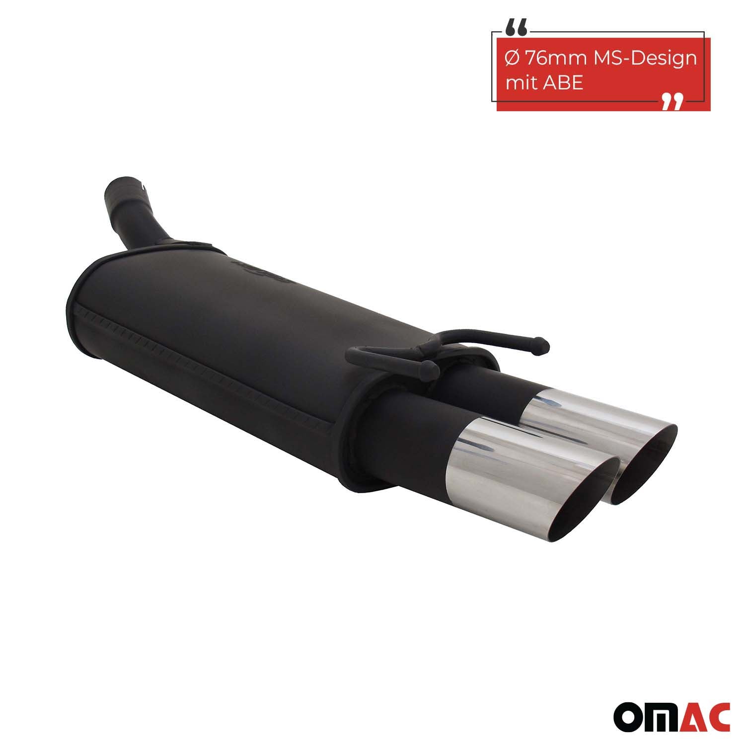 Novus Sportauspuff für Opel Corsa B 2x76mm MS-Design Endschalldämpfer mit ABE