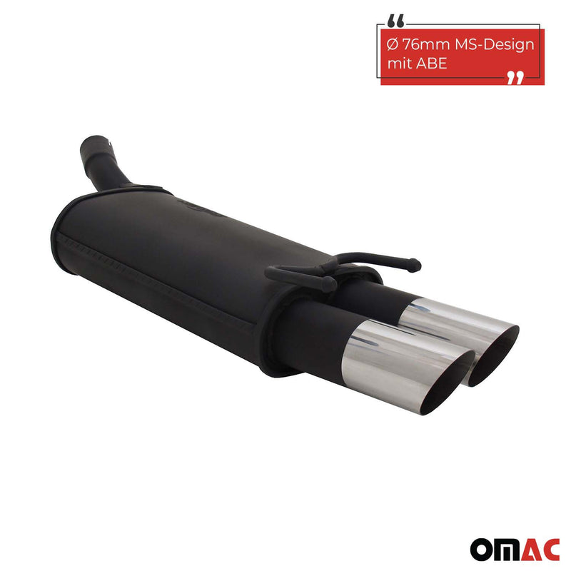 Novus Sportauspuff für Opel Corsa B 2x76mm MS-Design Endschalldämpfer mit ABE
