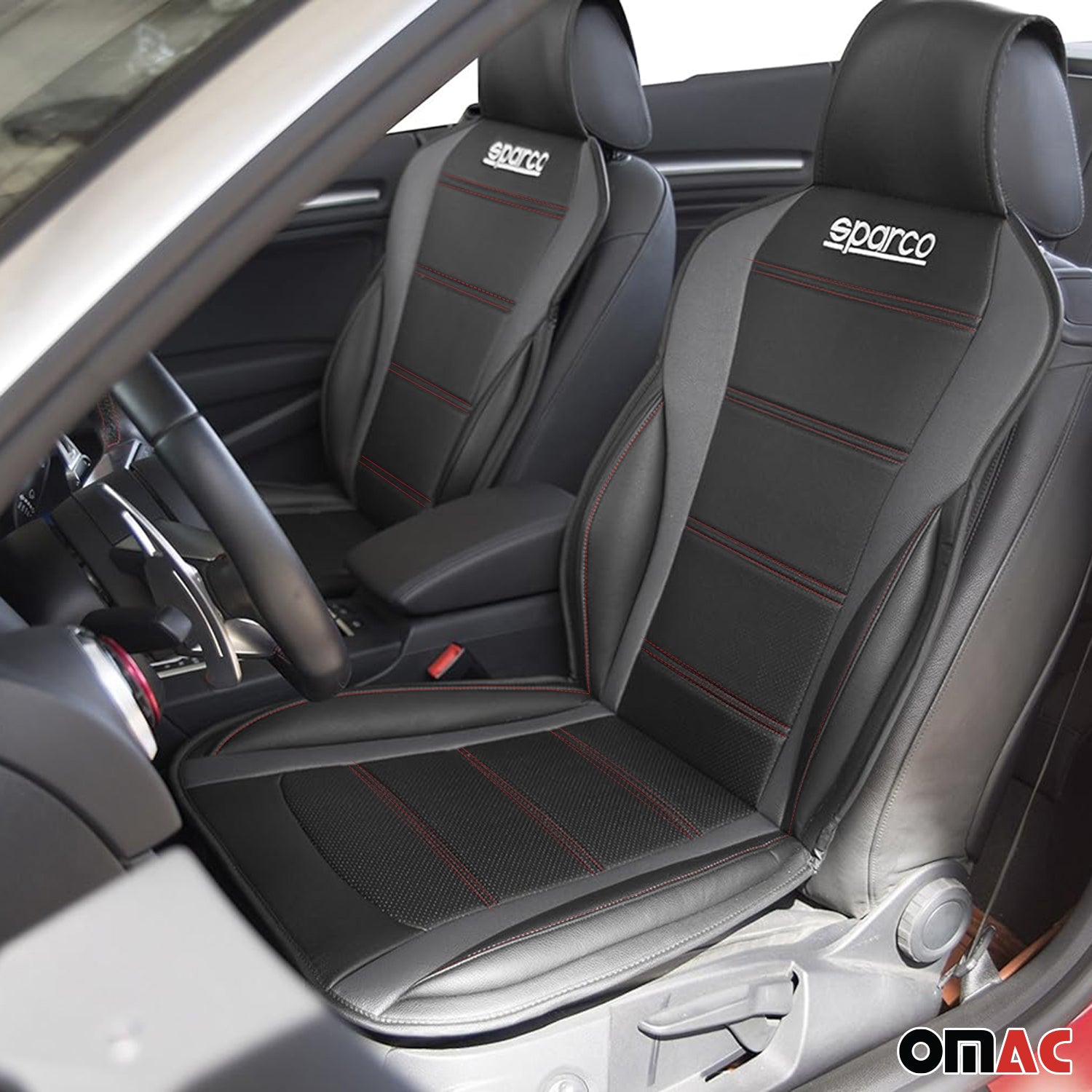 SPARCO Sitzkissen Sitzauflage Sitzschoner Universal Schwarz Grau Auto-Sitzschutz