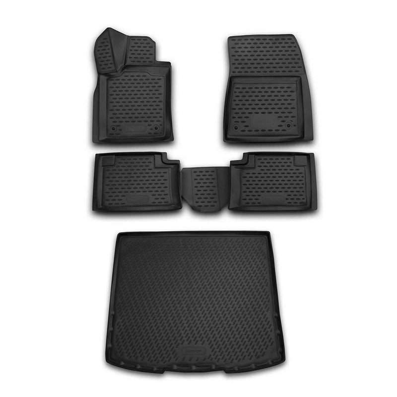 Fußmatten & Kofferraumwanne Set für Jeep Grand Cherokee 2013-2015 TPE Schwarz