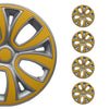 4 Stück Radblenden Radkappen Radzierblenden 16" Zoll Stahlfelgen Grau-Gelb