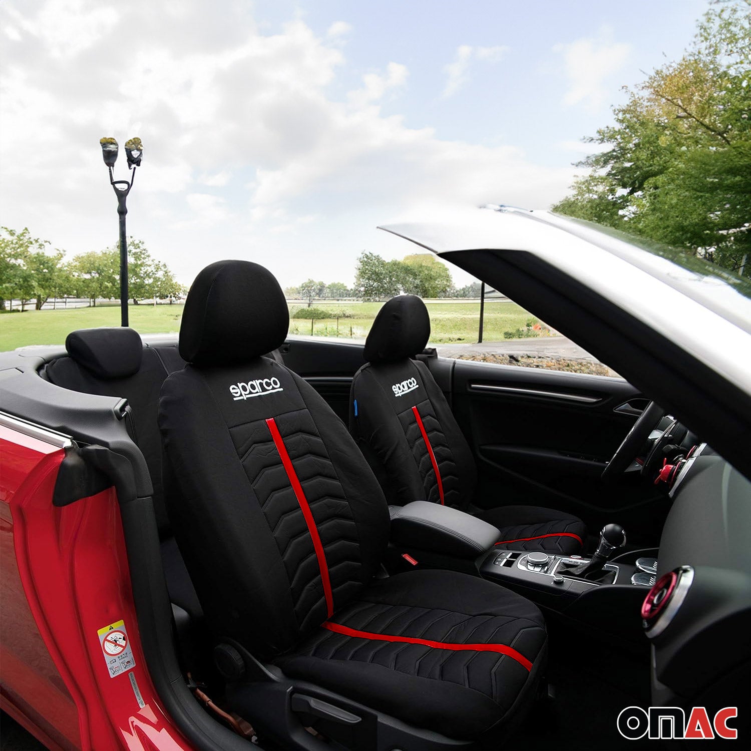 SPARCO Sitzbezüge Schonbezüge Autositzbezüge Universell Rot Vordersitze Hinten