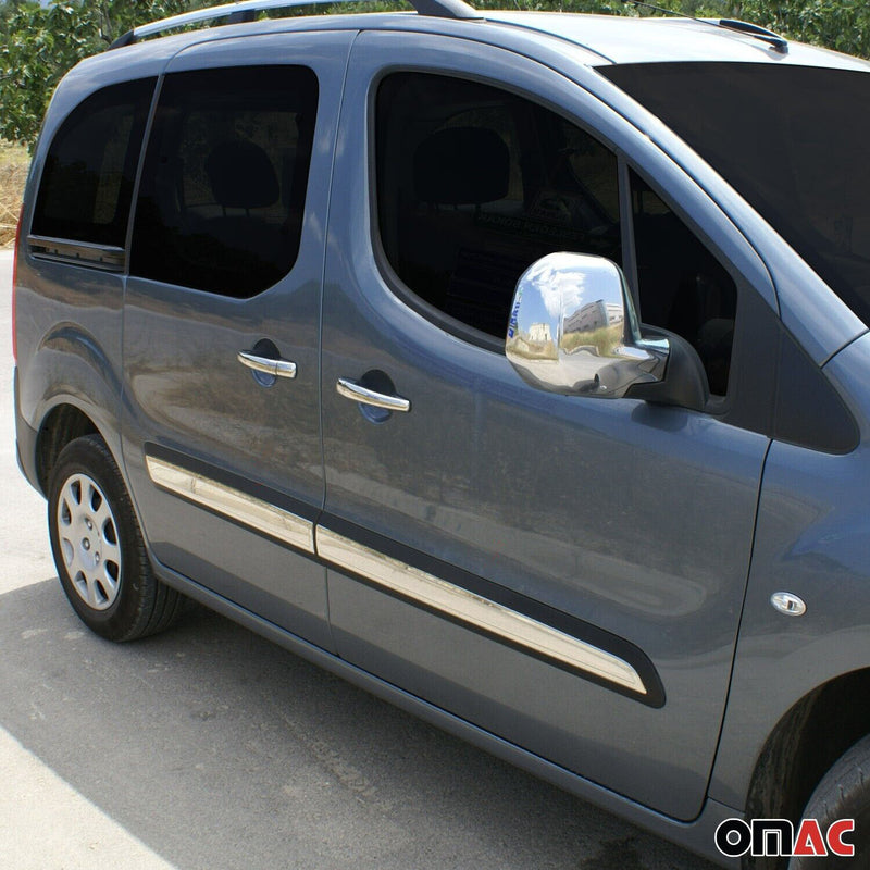 Seitentürleiste Türschutzleiste für Citroen Berlingo 2008-2018 Chrom Stahl 4x