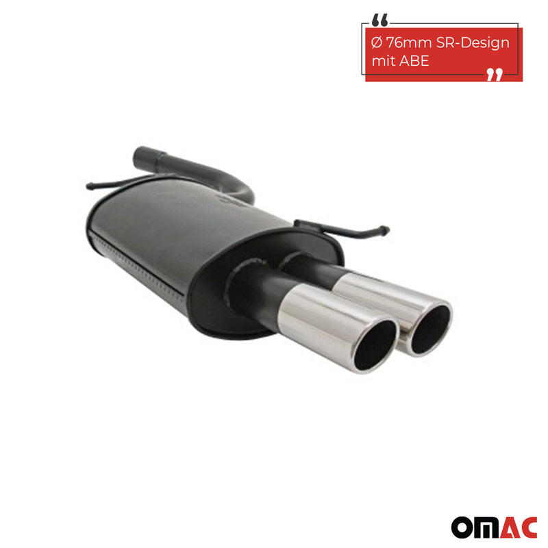 Novus Sportauspuff für Audi A4 B6 / 8E 2x76mm SR-Design Endschalldämpfer mit ABE