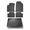 Fußmatten & Kofferraumwanne Set für Hyundai i30 2017-2024 Gummi TPE Schwarz 5x