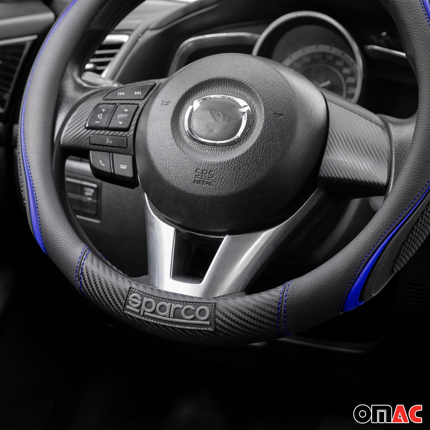SPARCO Lenkradbezüge Lenkradschoner Lenkradschutz Blau Schwarz Gummi ø37-38 cm