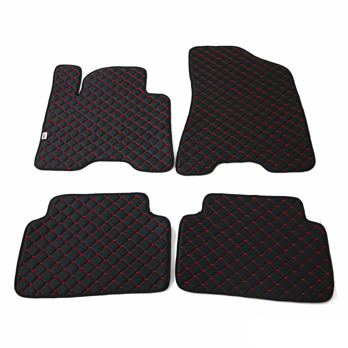 Floor mats leather car mat for Hyundai Tucson 2015-2020 artificial leather black red 4x