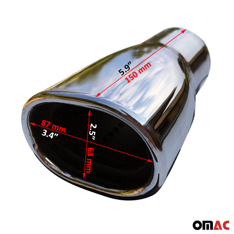 Auspuffblende Endrohr für VW Endstück Rostfrei 63mm Edelstahl Chrom 1tlg