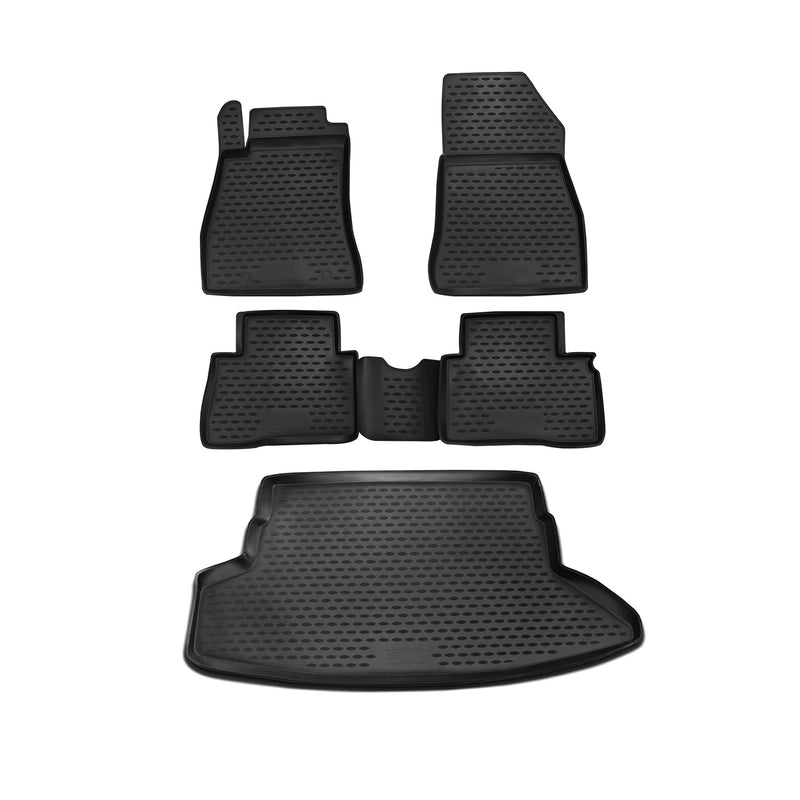 Fußmatten & Kofferraumwanne Set für Nissan Juke 2010-2014 Gummi TPE Schwarz 5x