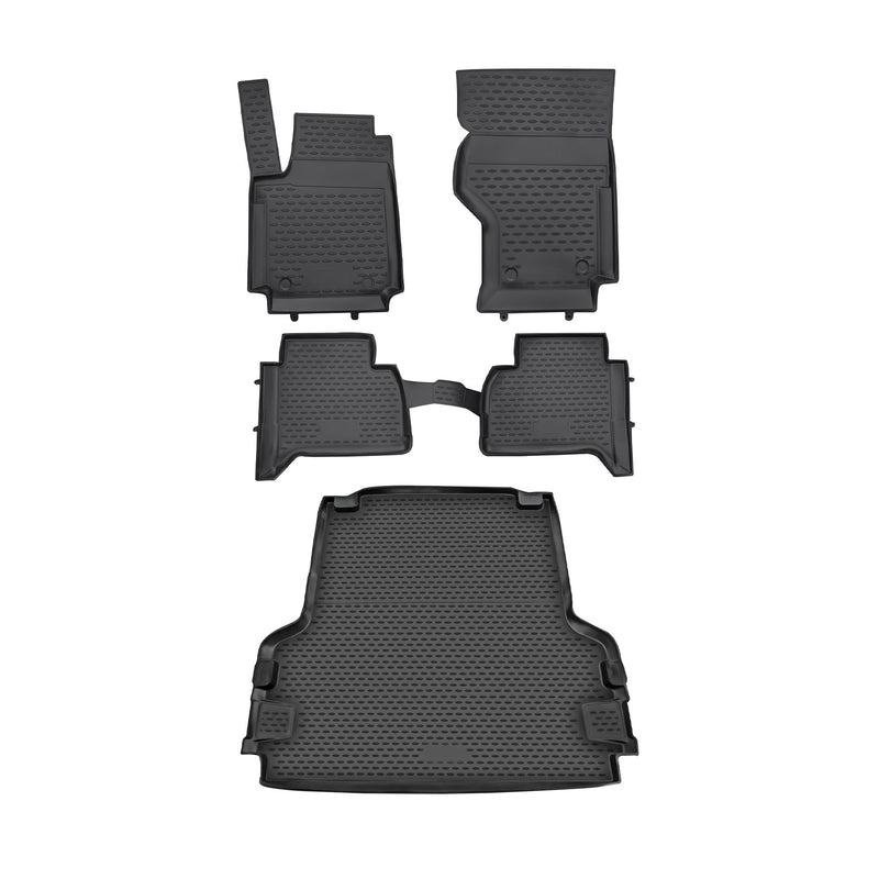 Fußmatten & Kofferraumwanne Set für VW Amarok 2010-2021 Gummi TPE Schwarz 5x