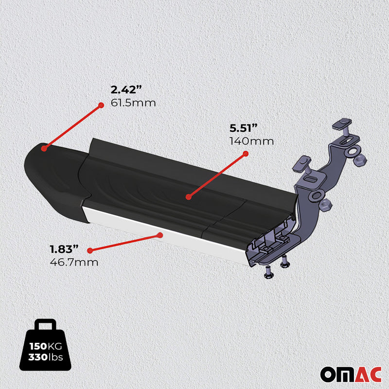 Trittbretter Seitenschweller für Mercedes M Klasse W163 1998-2005 Schwarz Alu