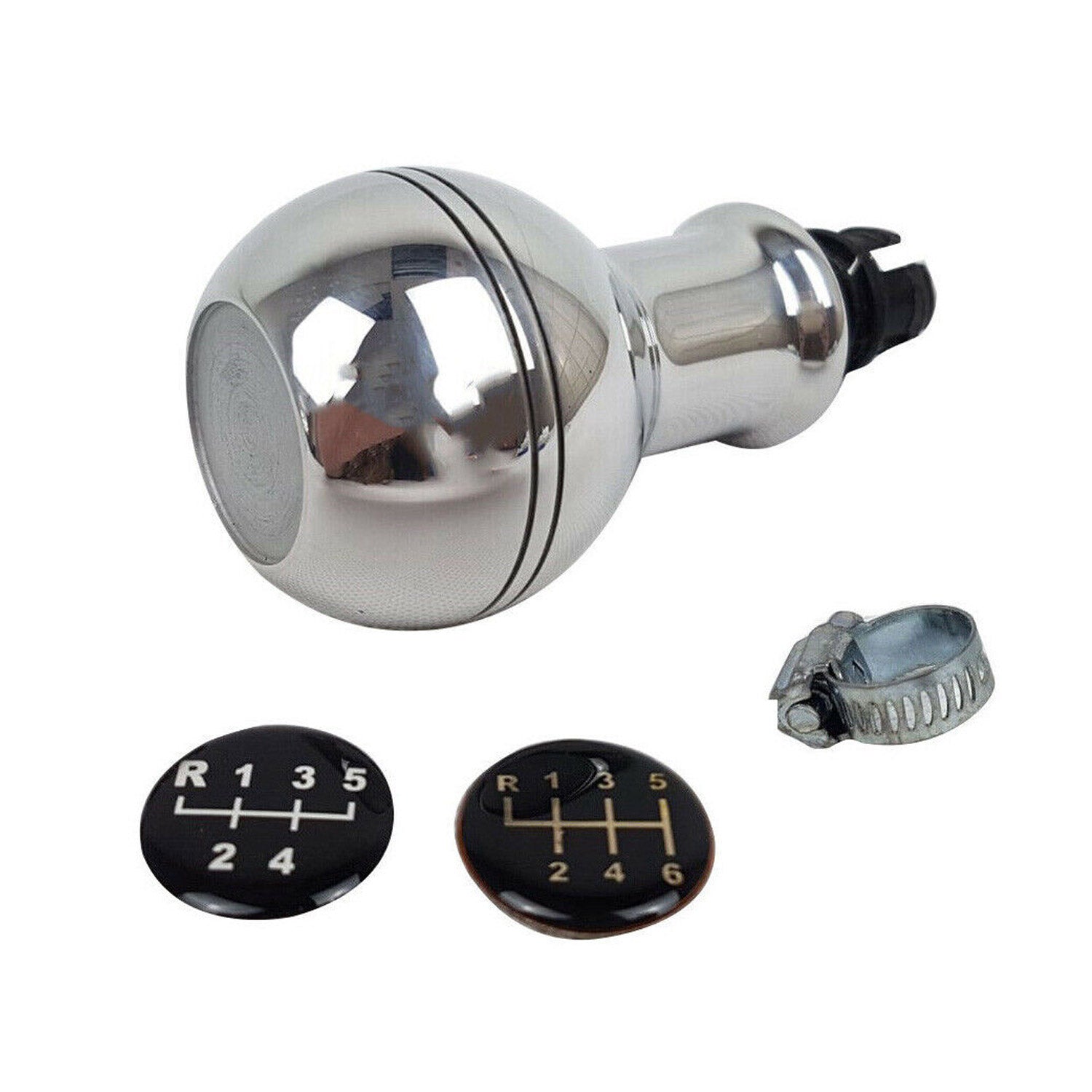 Schaltknauf Schaltknopf für VW Touran 2003-2026 5 / 6 Gang Aluminium Silber