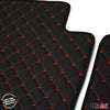 Floor mats leather car mats for VW Tiguan 2016-2024 artificial leather black red 4 pieces
