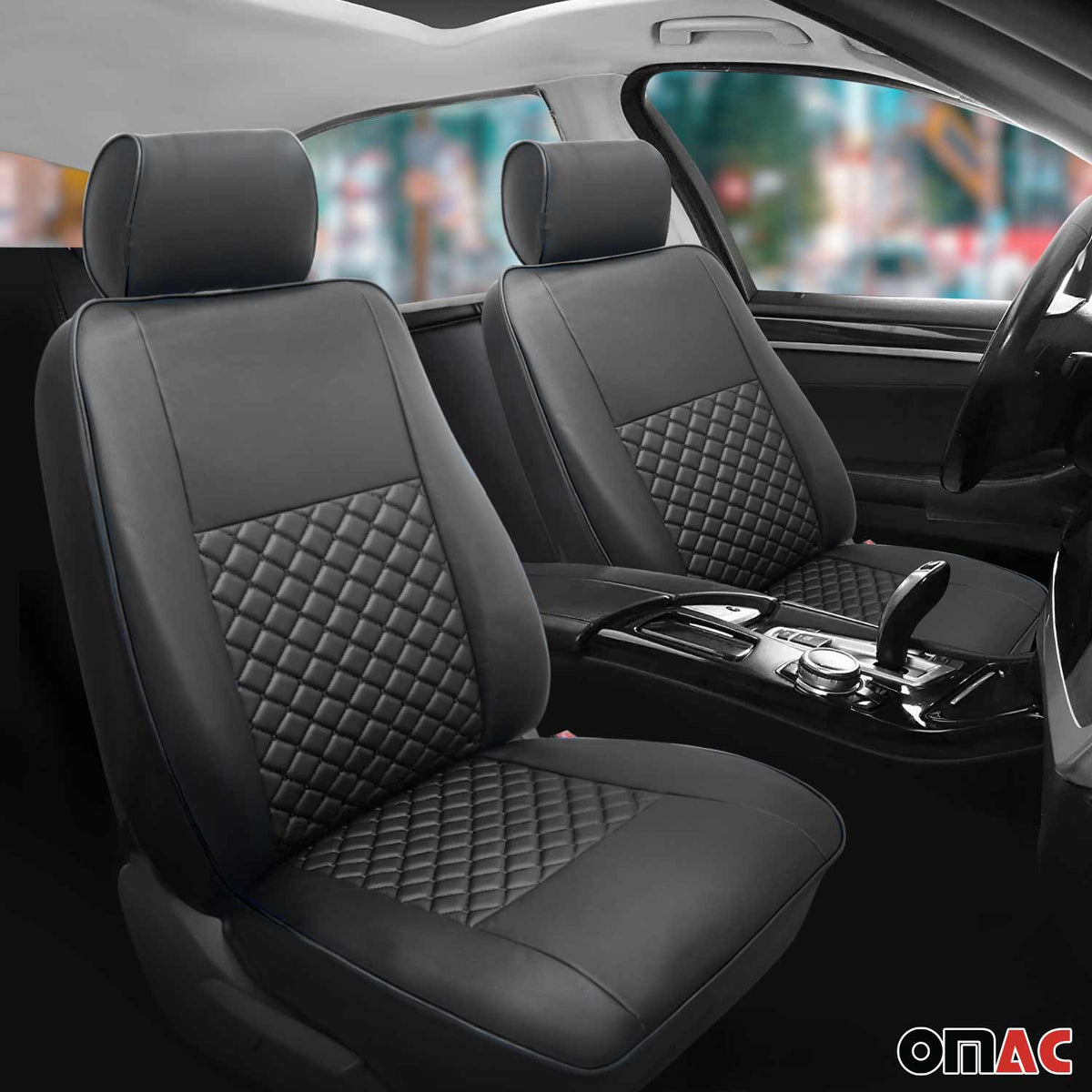 Seat covers for VW T5 T6 Caravelle Multivan 2003-2024 artificial leather black 1+1