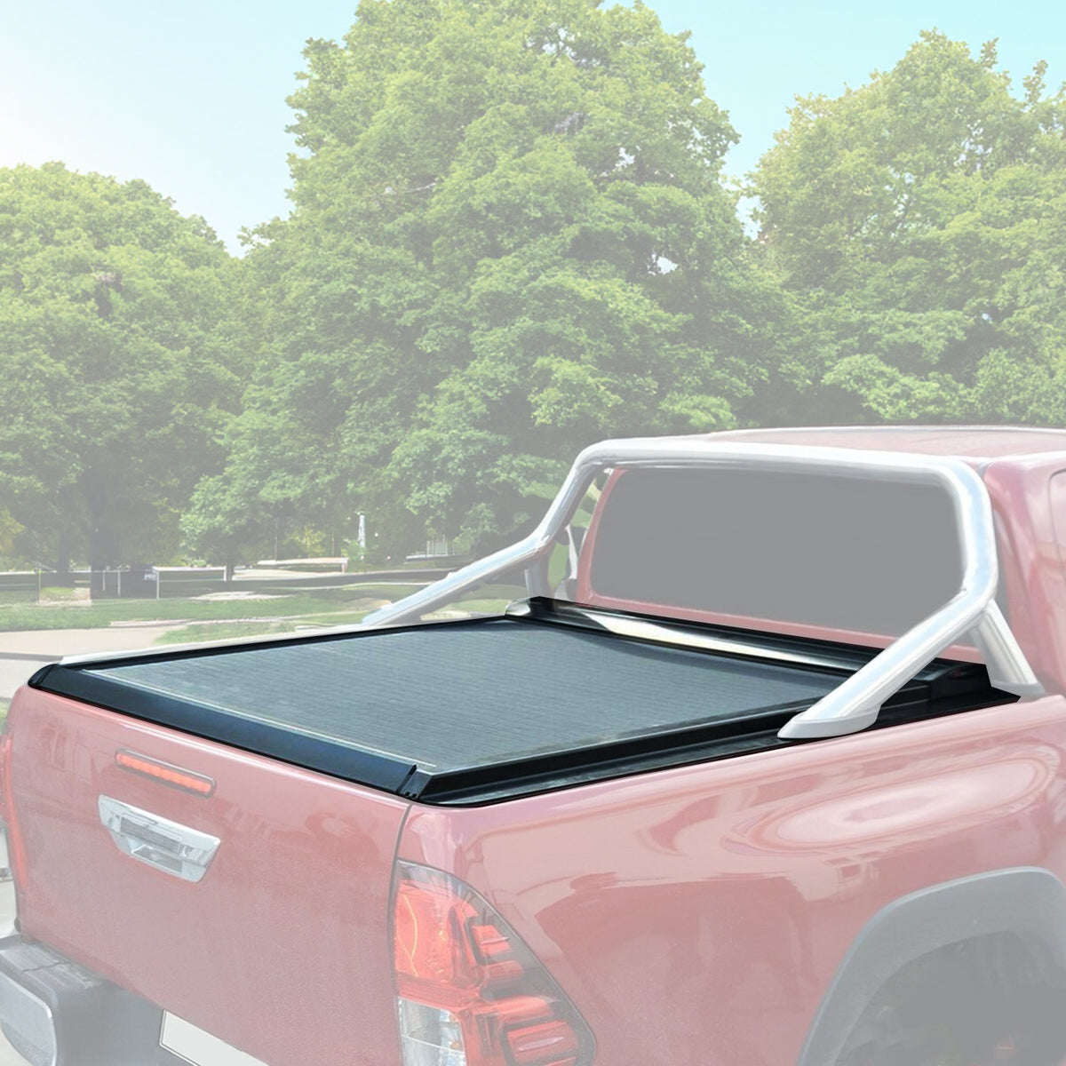 Load compartment cover sliding lid for VW Amarok 2010-2016 aluminum gray 1 piece