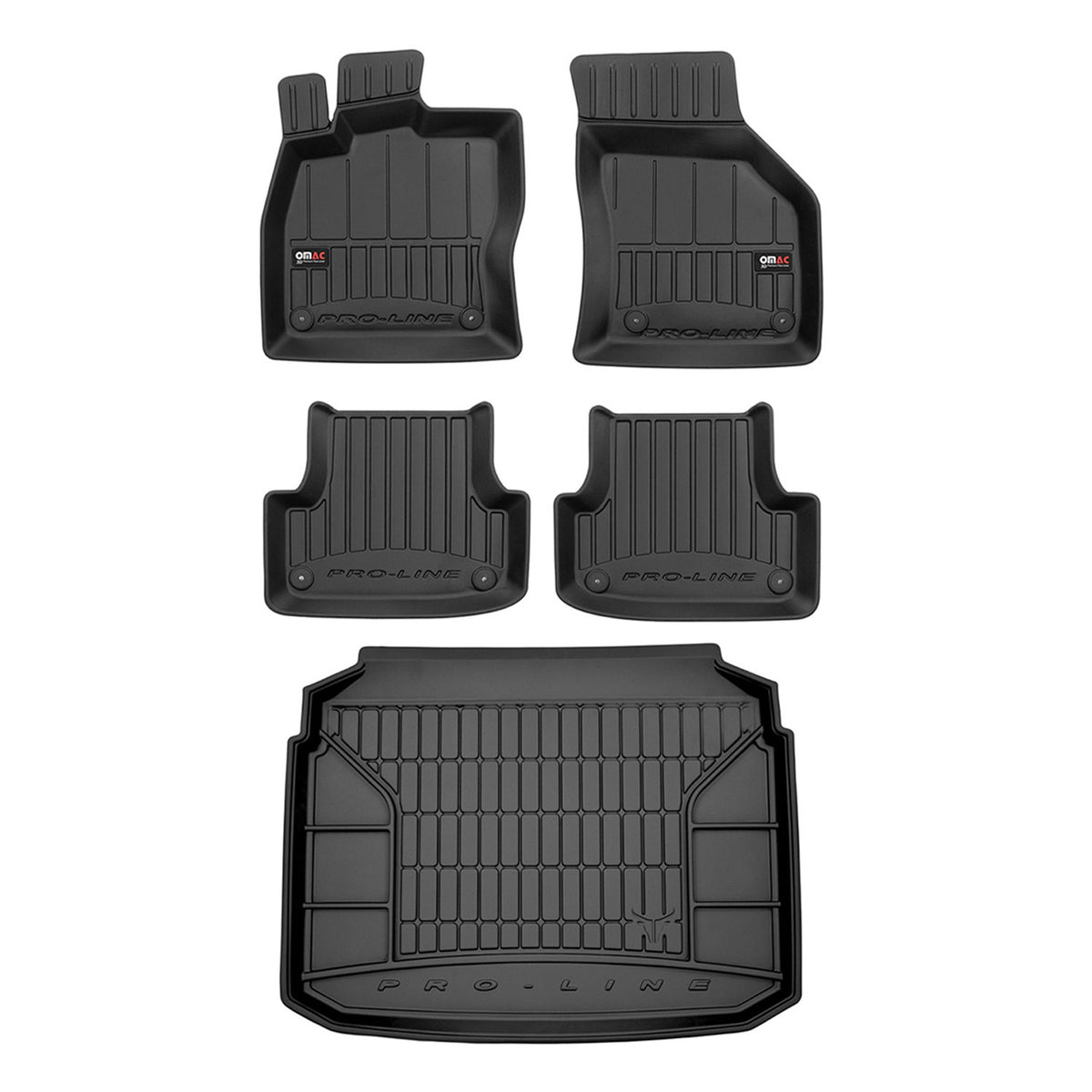 OMAC Fußmatten & Kofferraumwanne Set für Audi A3 8V Sportback 2012-2020 Gummi 5x