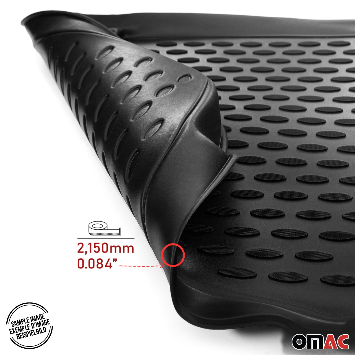 Fußmatten für Citroen C4 II 2011-2020 3D Passform Hoher Rand Gummimatten Schwarz
