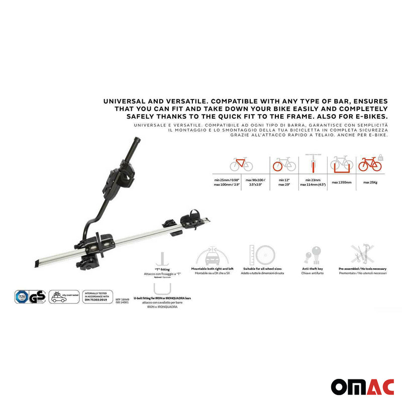 Dachträger + Fahrradträger Satz für Dacia Dokker 2012-2024 Aluminium Schwarz 3x