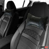 Pack of 2 car headrest, car seat cushion, neck cushion, leather, black, 8 x 30 cm