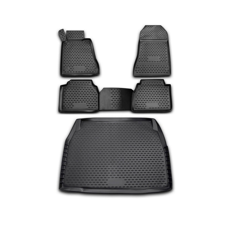 Fußmatten & Kofferraumwanne Set für Mercedes E Klasse W210 1995-2002 TPE Schwarz