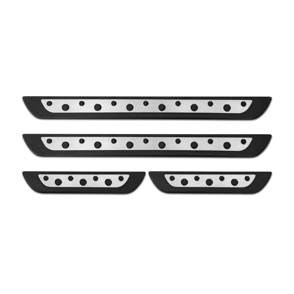 Door sill trims for Jeep Commander Compass stainless steel silver 4 pieces