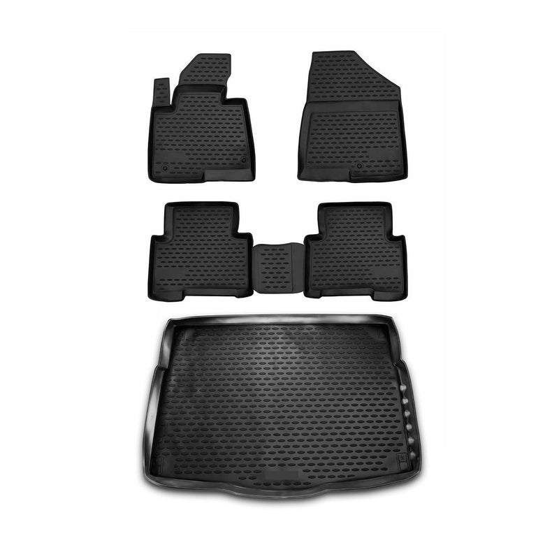 Fußmatten & Kofferraumwanne Set für Hyundai i30 2011-2016 5tür 3D TPE Schwarz