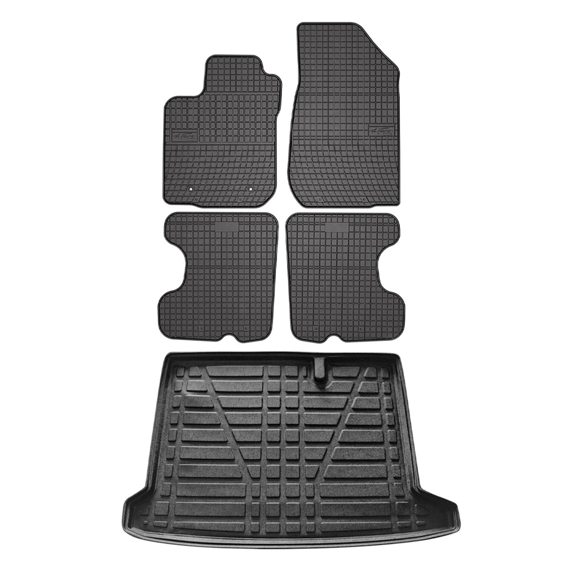 Floor mats & trunk liner set for Dacia Sandero 2012-2024 rubber black 5x