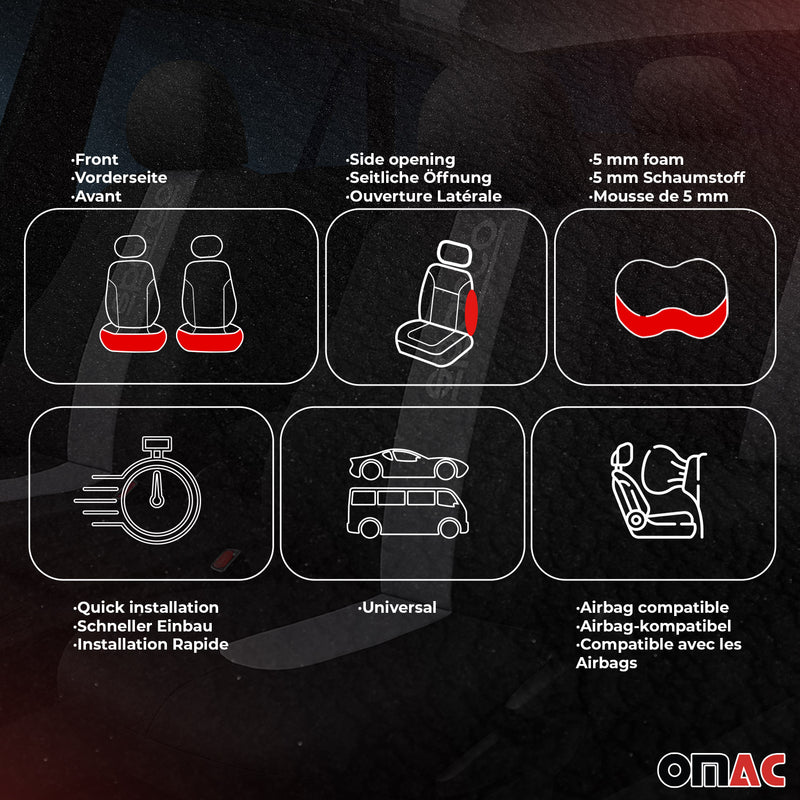 SPARCO Sitzbezüge Schonbezüge Autositzbezüge Universell Grau Vordersitze 2 tlg