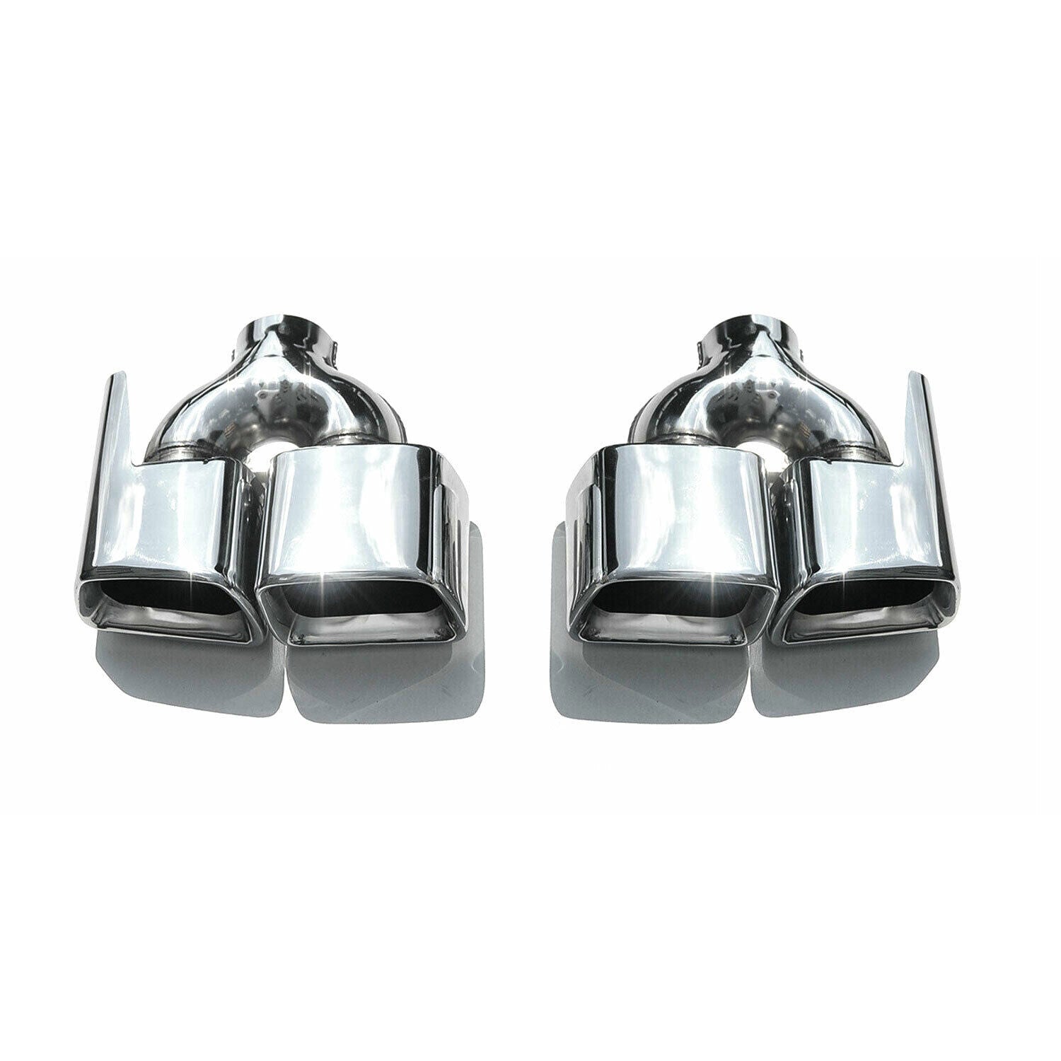 Auspuffblende Endrohr für Mercedes E Klasse 1995-2026 Doppel Stahl Chrom 2tlg