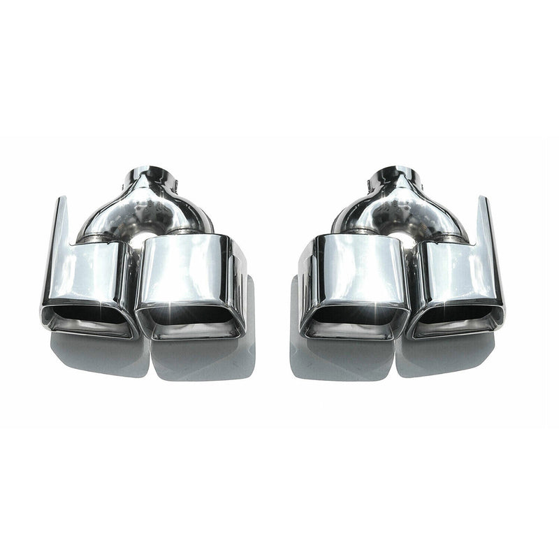 Auspuffblende Endrohr für Mercedes E Klasse 1995-2025 Doppel Stahl Chrom 2tlg