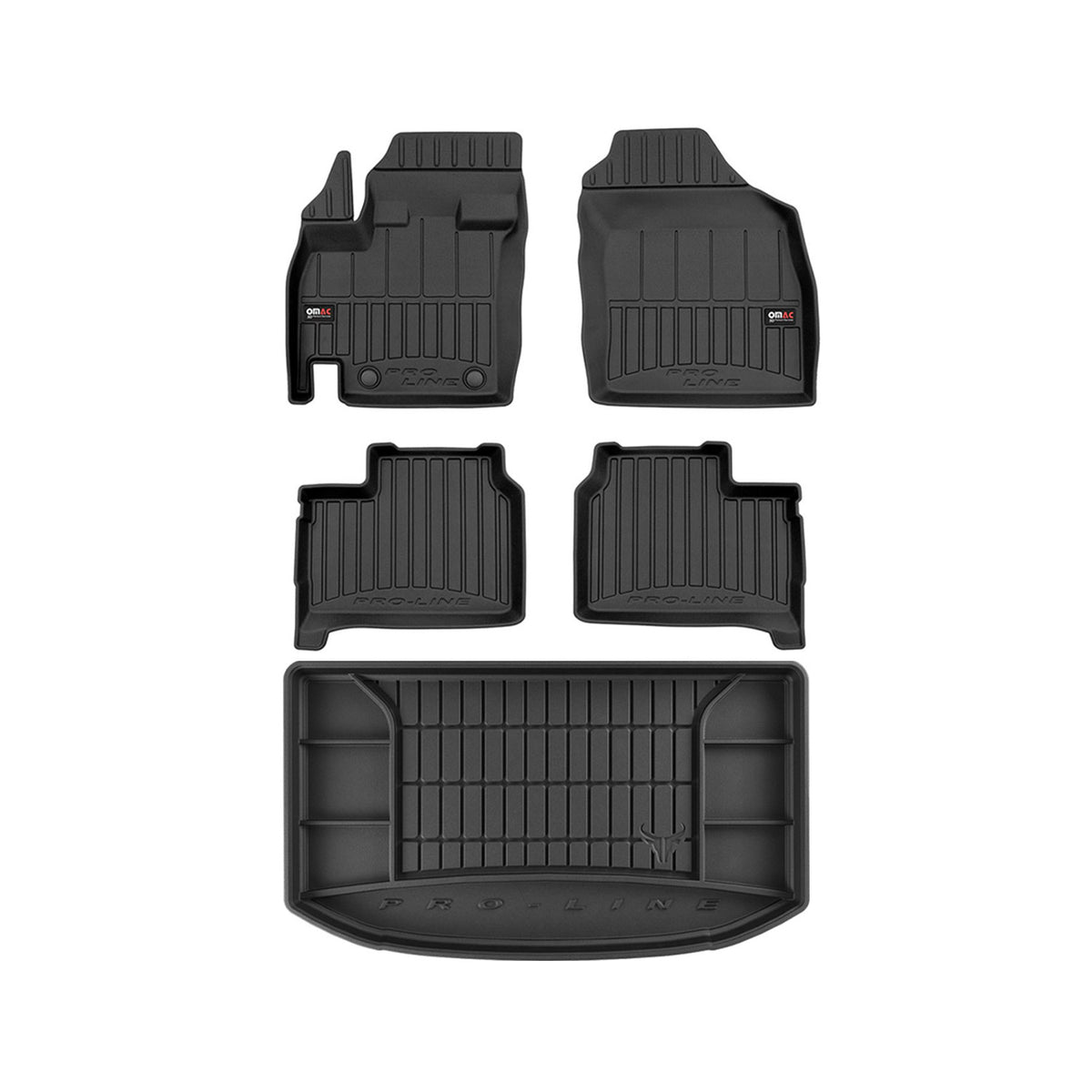 OMAC Fußmatten & Kofferraumwanne Set für Suzuki Ignis 3 2016-2024 Gummi 5x