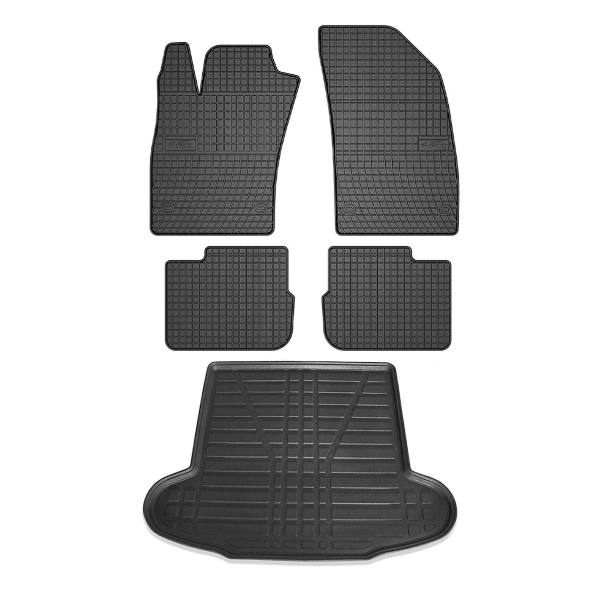 Fußmatten & Kofferraumwanne Set für Fiat Tipo Stufenheck 2015-2024 Gummi 5x