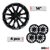 4x 14" Radkappen Radzierblenden Radblenden für VW Audi Skoda ABS Schwarz